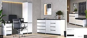 Тумба під телевізор Мія 2Д2Ш 550х1656х400мм німфея альба + бетон темний   Світ меблів, фото 4