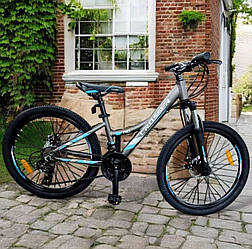Велосипед гірський алюмінієвий Crosser Nio Stels 24" рама 13", сірий