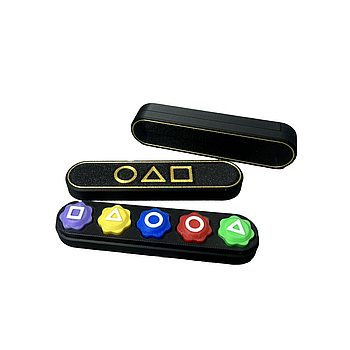 Настільна гра Гонги ПРЕМІУМ Gonggi в кейсі з металевими кульками із серіалу Гра в кальмара 2