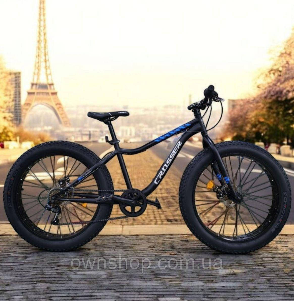 Велосипед гірський Crosser Fat Bike*16 26" чорний