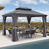 Садовий павільйон альтанка PREMIUM 3,65 x 3,65 м, сталевий дах