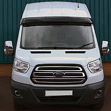 Козирьок на лобове скло (чорний глянець, 5мм) для Ford Transit 2014- рр