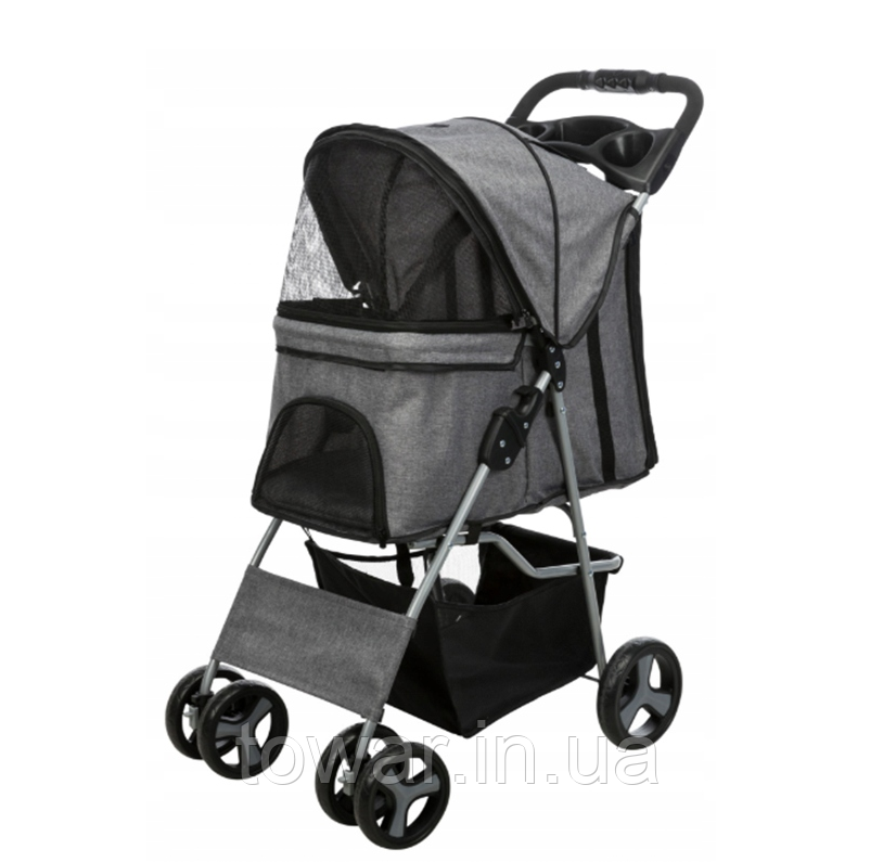 Коляска Trixie 47 см х 100 см відтінки сірого 6504