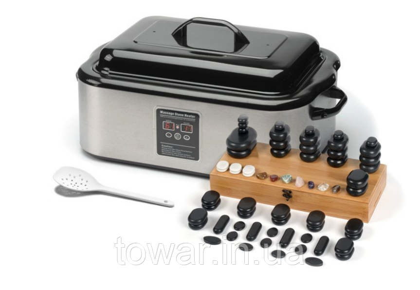 Набір базальтових каменів для масажу 64 шт з електронним підігрівачем 17 Л 6753