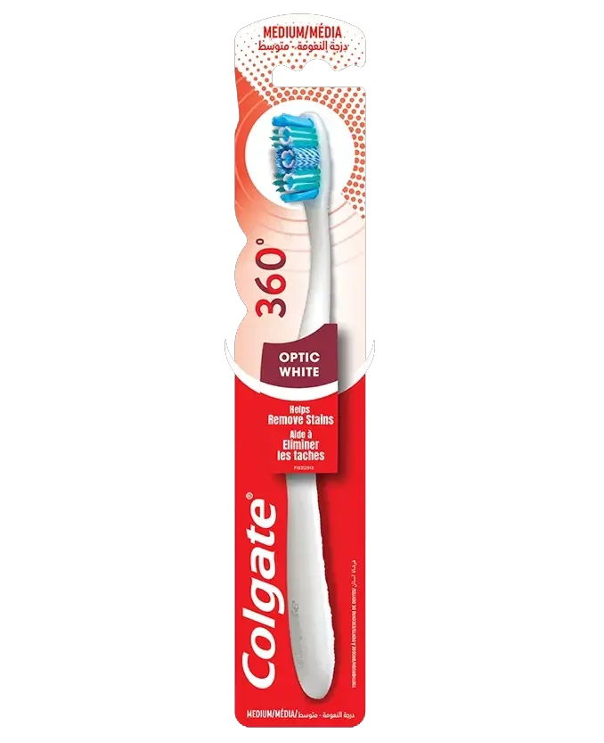 Зубна щітка Colgate 360 "Optic White", середня жорсткість (1шт.)
