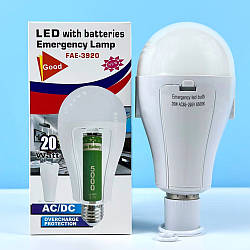 LED лампа кемпінг-лампа на батарейках FAT-3920 |20W, 6800–7300K, 180°| Білий 51077