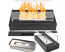 Біокамін Black Latte 360х180 чорний, серій, белий 6905