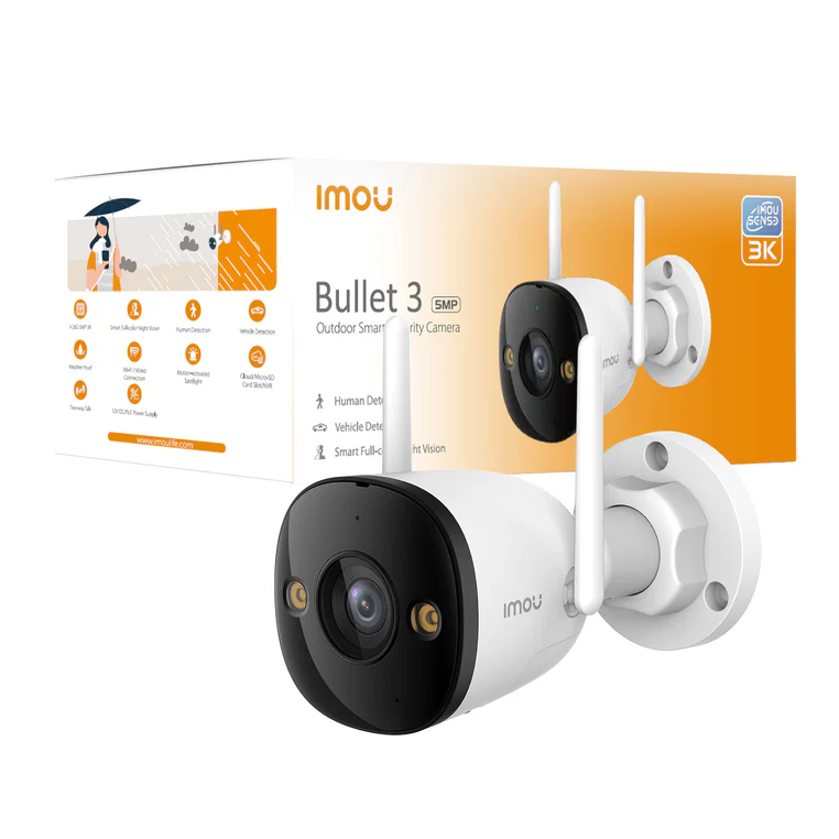 Вулична Wi-Fi IP-Камера IMOU Bullet 3C 5MP (IPC-S3DP) +SD 128GB  Нічна зйомка Датчик руху Двосторонній мікро
