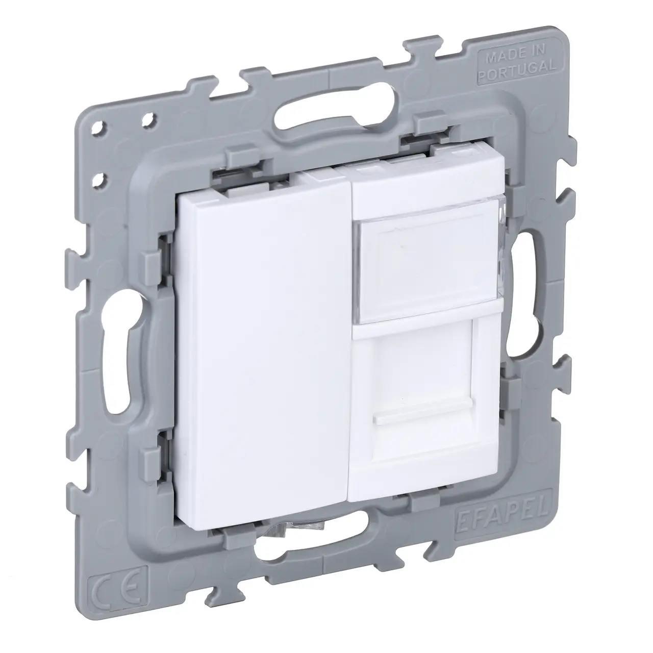 Розетка комп’ютерна EFAPEL LATINA 2 MOD RJ45, cat.5e, білий матовий