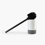 Склянка для щіток біл / черн смужка Trento Style, фото 2