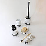 Склянка для щіток біл / черн смужка Trento Style, фото 3