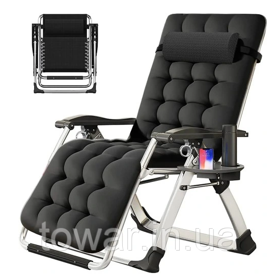 Шезлонг CARRUZZO  ZERO GRAVITY металевий чорний 7804, фото 1