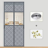 Дверна фіранка Supretto магнітна з прозорою вставкою термоізоляційна (92000001)