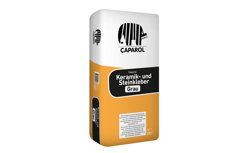 Клей для плитки Caparol Keramik und Steinkleber Grau 25 кг, мінеральний, сірий, для внутрішніх і зовнішніх робіт, фото 1