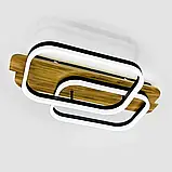 Світлодіодна люстра WOODY 95W-2SQ-APP 650x420x135-BLACK/WOOD, фото 2