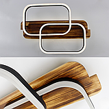 Світлодіодна люстра WOODY 95W-2SQ-APP 650x420x135-BLACK/WOOD, фото 6