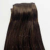 Натуральне Азіатське Волосся на Заколках 40 см 120 грам, Шоколад №02, фото 5
