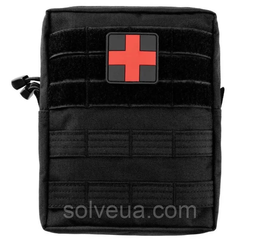 Аптечка підсумок Mil-Tec набір першої допомоги 43 елементи Чорна 16025502 solve, фото 1