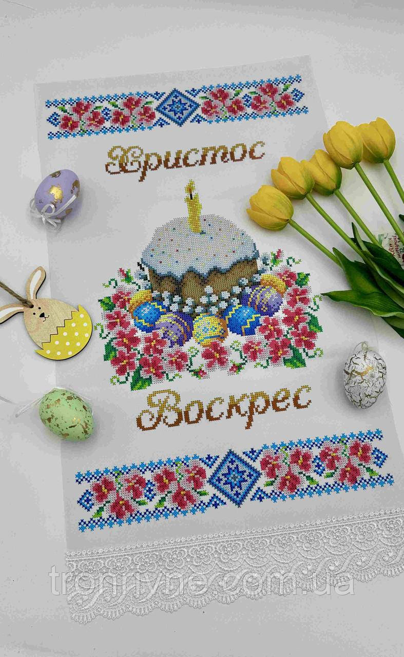 Схема для вишивання бісером Великодній рушник 34х54 см. Габардин
