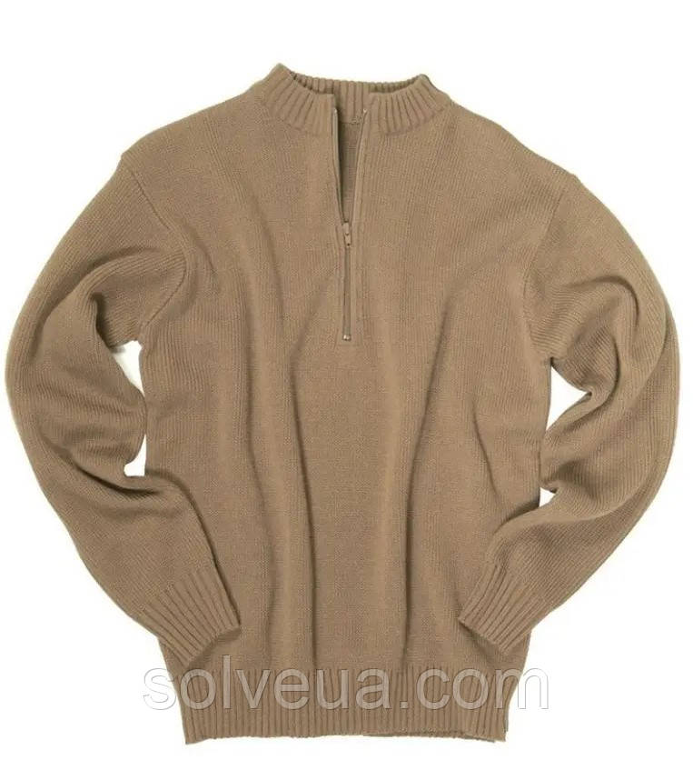 Светр тактичний Mil-Tec SWISS Coyote ARMY SWEATER WITH ZIPPER 10809505-S solve