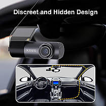 KAWA Dash Cam Front 1296P, мінівідеореєстратор для автомобілів із застосунком, голосовим керуванням, WiFi-ві, фото 5