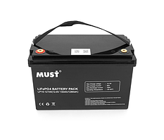 Акумулятор Must LiFePO4 LP15-12100 12,8В 100Аг 1,28кВт літій залізо фосфатний АКБ 339x185x218 12кг