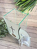 Лампадка із скла та пластику з фарфоровим янголом ,висота 30 см, фото 6