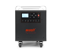 2000 Вт переносна зарядна станція Must HBP1800-2024OS 2560W LiFePO4 LCD, 24VDC, PV /60A MPPT 6000 cycle 80%, фото 5
