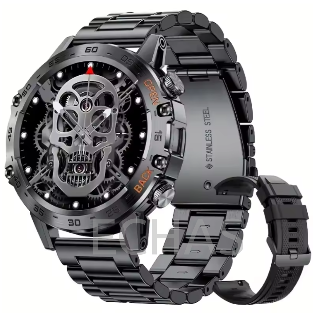 Чоловічий смарт годинник з металевим браслетом Modfit K52 Black, фото 1