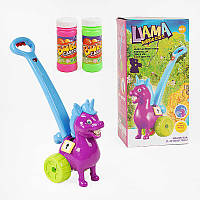 Дитяча каталка з мильними бульбашками Єдиноріг, світлові та звукові ефекти, генератор мильних бульбашок