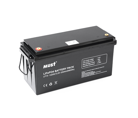 Акумуляторна батарея Must LiFePO4 LP15-12200 12,8V 200Ah, 2,56kWh, 6000 циклів, 502x185x243, 23kg, фото 1