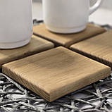 Підставка під чашку бокал з натурального дерева акація, квадрат, фото 3