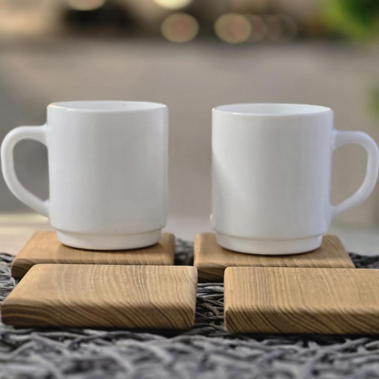 Підставка під чашку бокал з натурального дерева акація, квадрат, фото 1