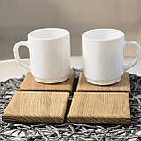 Підставка під чашку бокал з натурального дерева акація, квадрат, фото 4