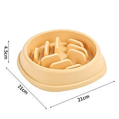 Миска для повільного харчування котів "Pet Style" 21*21*4,5 см Жовта