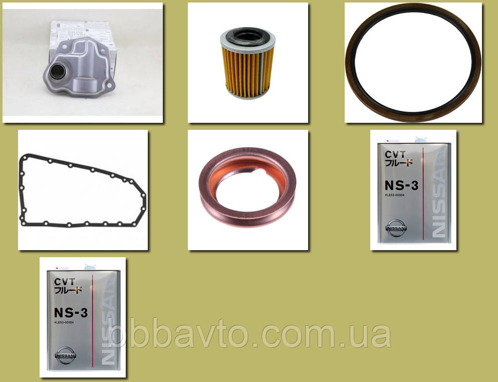 Комплект для заміни олії в варіаторі Nissan Rogue T32 (2014-2017) (Олива 8 літрів+ фільтр 3 отвори), фото 1