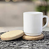 Підставка під чашку бокал з натурального дерева ясен, діаметр 10 см, фото 6