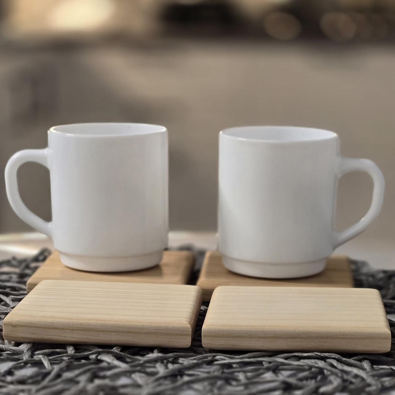 Підставка під чашку бокал з натурального дерева ясен, квадрат 10Х10 см, фото 1