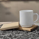 Підставка під чашку бокал з натурального дерева ясен, квадрат 10Х10 см, фото 4