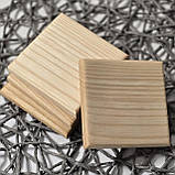 Підставка під чашку бокал з натурального дерева ясен, квадрат 10Х10 см, фото 7