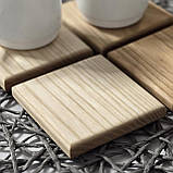 Підставка під чашку бокал з натурального дерева ясен, квадрат 10Х10 см, фото 3