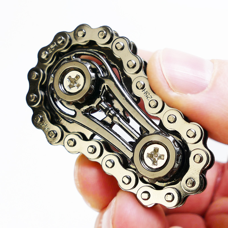 Антистрес Металевий Bike Chain Spinner Фіджет Іграшка, Крутилка Графіт (01326)