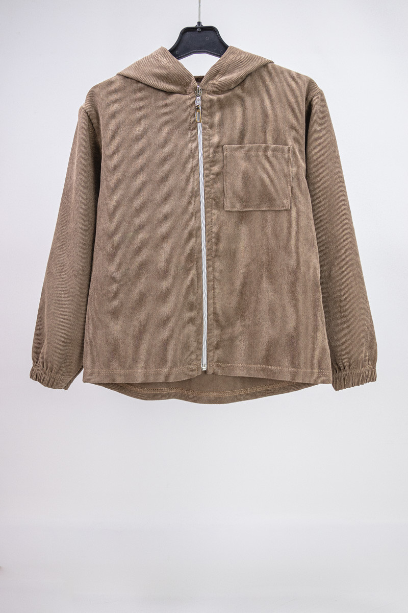 Дитяча вельветова сорочка на змійці з каптуром для хлопчика, фото 1