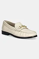 Urbanshop com ua Шкіряні мокасини Tommy Hilfiger SOFT LEATHER HORSEBIT LOAFER жіночі колір бежевий на плоскому