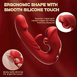 Вібратор 3в1 Pretty Love Night Lover 19 режимів червоний, фото 2