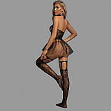 Карколомний комплект: плаття, панчохи, стринги, чокер XS-S — Еротична білизна, фото 3