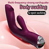 Вакуумний вібратор Nexus Rebbit з підігрівом 7 режимів вібрації та 7 режимів вакуумної стимуляції фіолетовий, фото 2