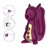 Вакуумний вібратор Білочка з підігрівом для клітора і точки G Бордовий, фото 5