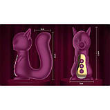 Вакуумний вібратор Білочка з підігрівом для клітора і точки G Бордовий, фото 6