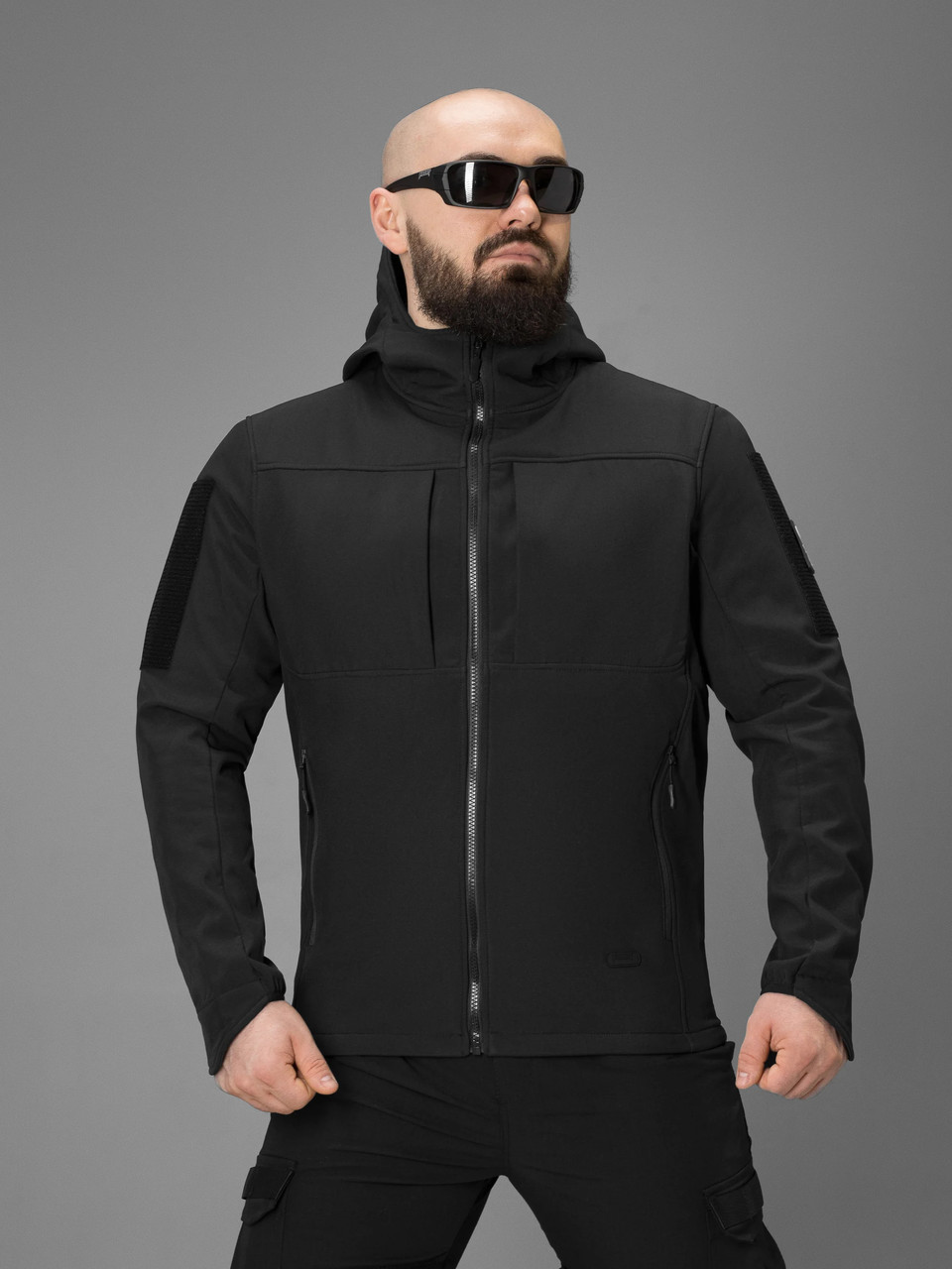Чоловіча демісезонна куртка Softshell Falcon чорна